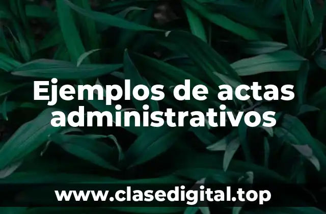 Ejemplos de actas administrativos