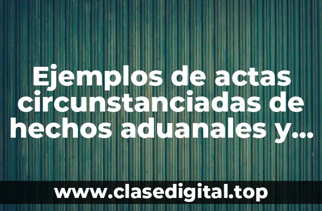 Ejemplos de actas circunstanciadas de hechos aduanales y Significado
