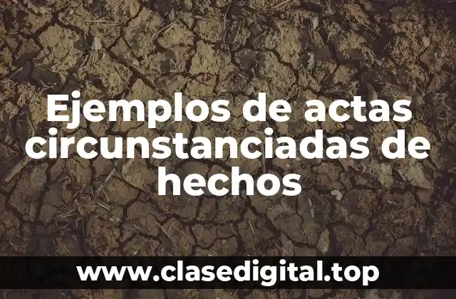 Ejemplos de actas circunstanciadas de hechos