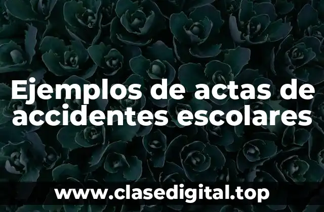 Ejemplos de actas de accidentes escolares