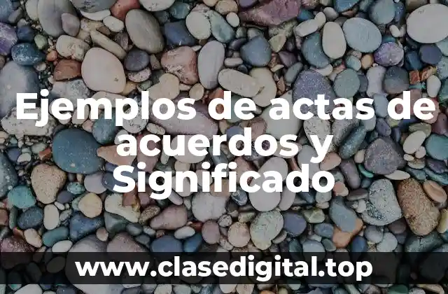 Ejemplos de actas de acuerdos y Significado