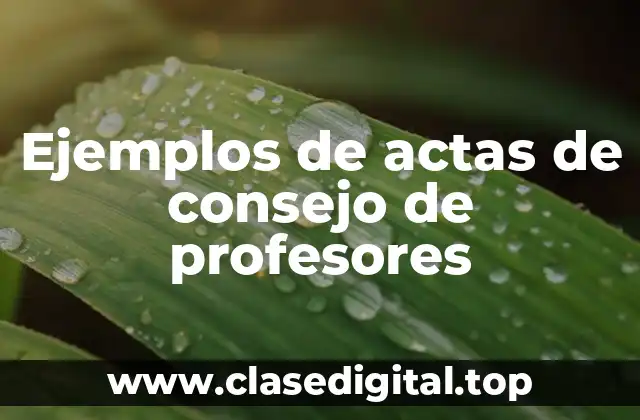 Ejemplos de actas de consejo de profesores