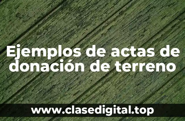 Ejemplos de actas de donación de terreno