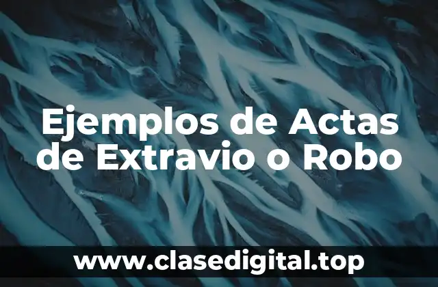 Ejemplos de Actas de Extravio o Robo