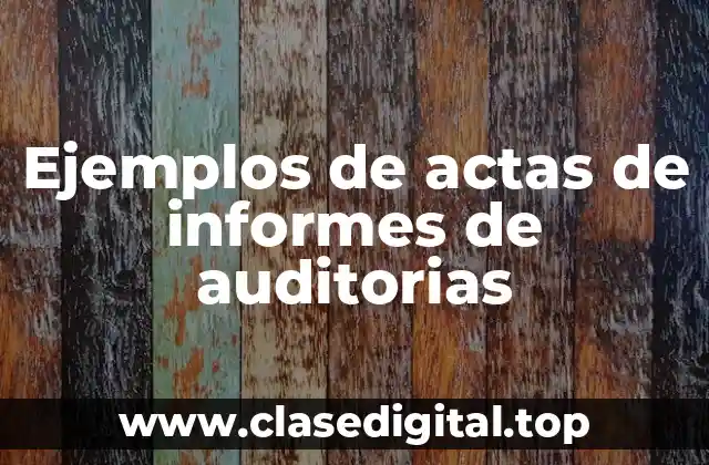 Ejemplos de actas de informes de auditorías