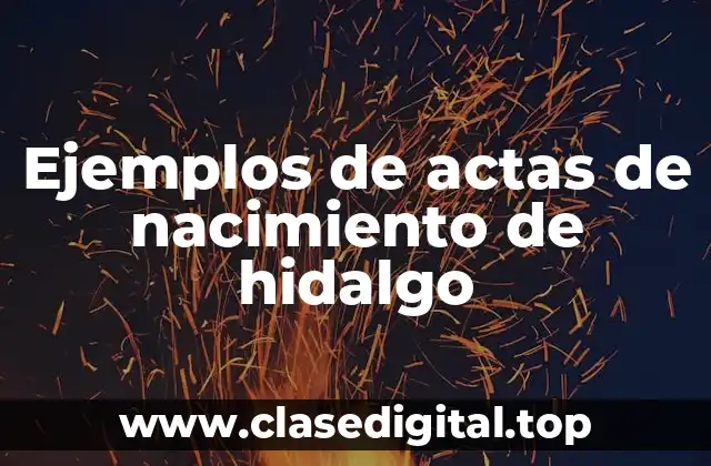 Ejemplos de actas de nacimiento de hidalgo
