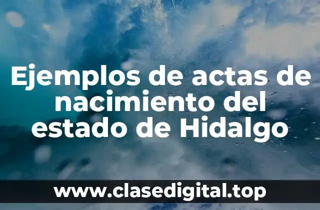 Ejemplos de actas de nacimiento del estado de Hidalgo