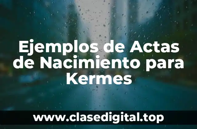 Ejemplos de Actas de Nacimiento para Kermes
