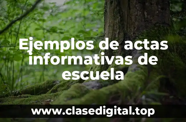Ejemplos de actas informativas de escuela