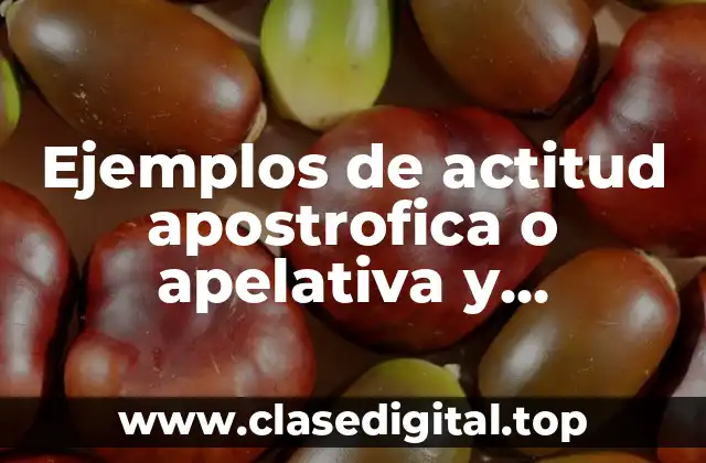 Ejemplos de actitud apostrofica o apelativa