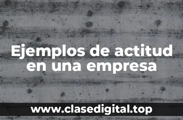 Ejemplos de actitud en una empresa