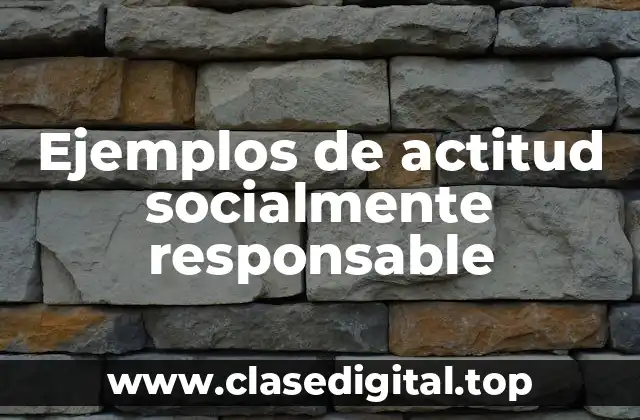 Ejemplos de actitud socialmente responsable