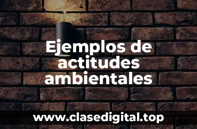 Ejemplos de actitudes ambientales
