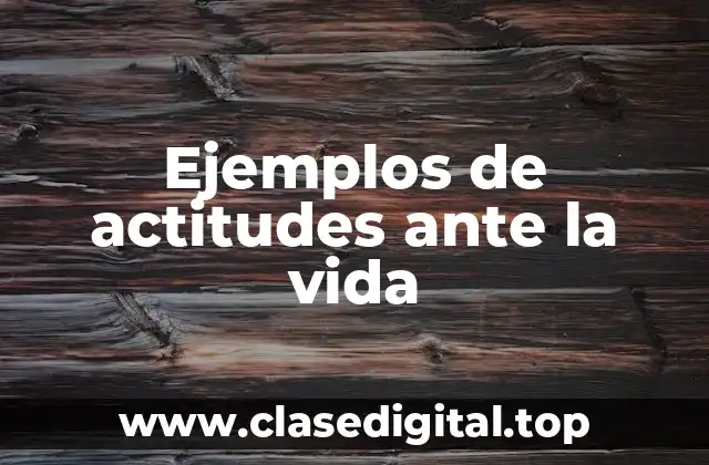 Ejemplos de actitudes ante la vida