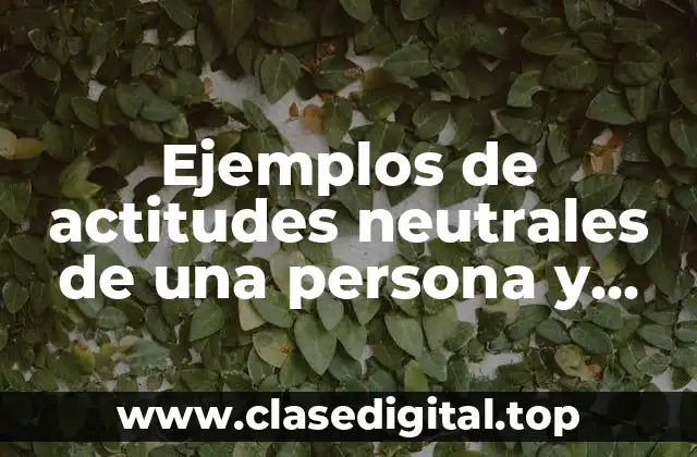 Ejemplos de actitudes neutrales de una persona y Significado