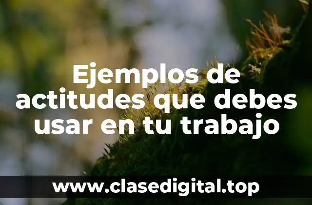 Ejemplos de actitudes que debes usar en tu trabajo