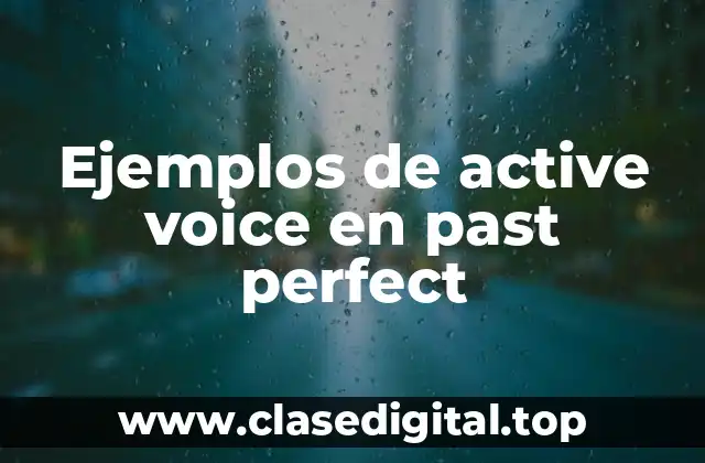 Ejemplos de active voice en past perfect