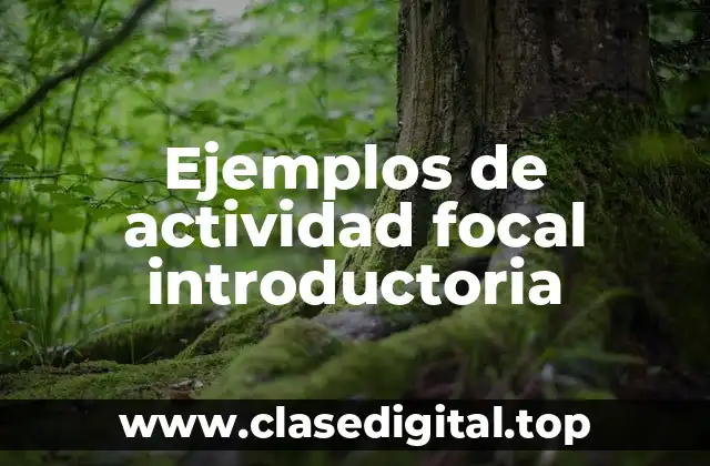 Ejemplos de actividad focal introductoria