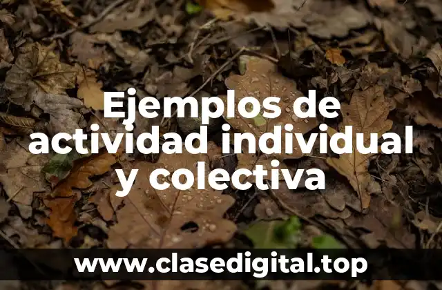 Ejemplos de actividad individual y colectiva
