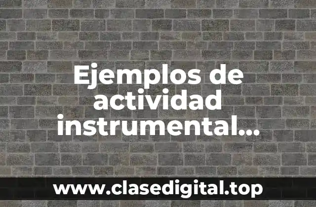Ejemplos de actividad instrumental mediada y Significado