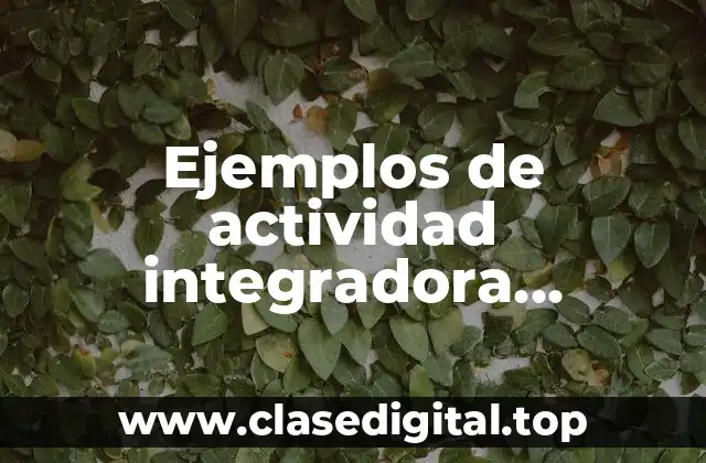Ejemplos de actividad integradora interpretación de datos estadísticos
