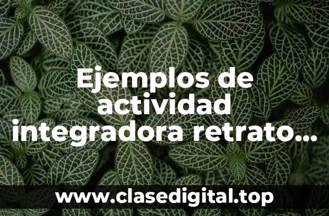 Ejemplos de actividad integradora retrato de la sociedad mexicana