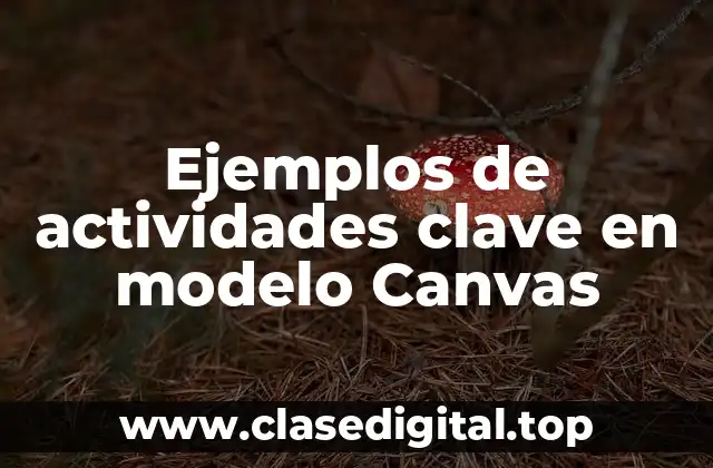 Ejemplos de actividades clave en modelo Canvas
