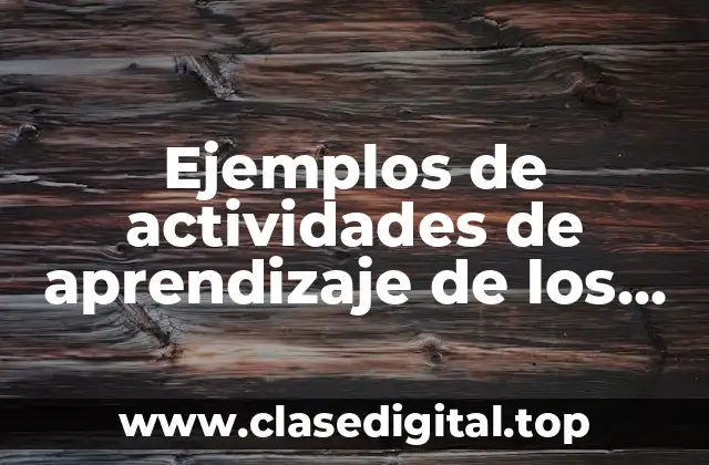 Ejemplos de actividades de aprendizaje de los alumnos