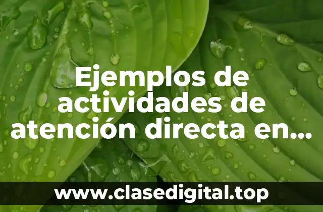 Ejemplos de actividades de atención directa en enfermería