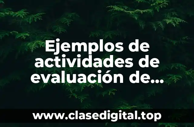 Ejemplos de actividades de evaluación de lectura