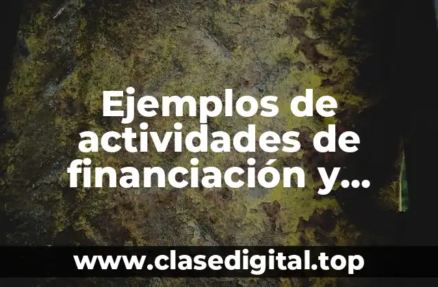 Ejemplos de actividades de financiación y Significado