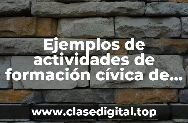 Ejemplos de actividades de formación cívica de segundo grado