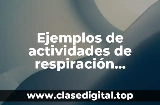 Ejemplos de actividades de respiración anaerobia