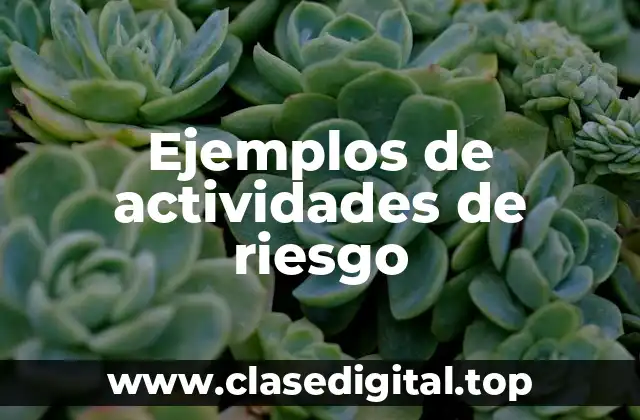 Ejemplos de actividades de riesgo