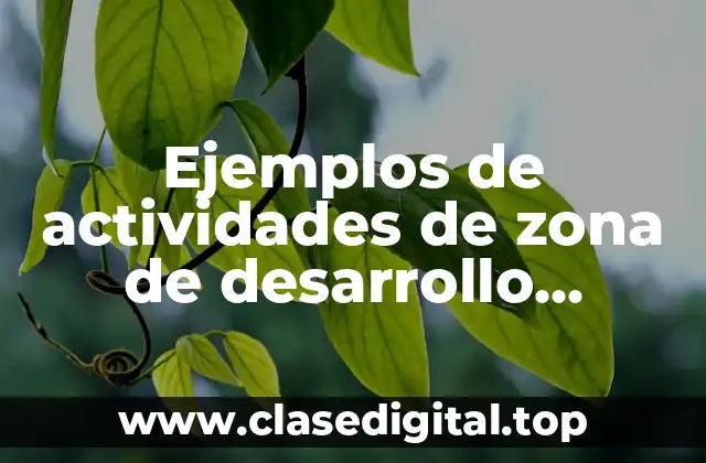Ejemplos de actividades de zona de desarrollo proximo