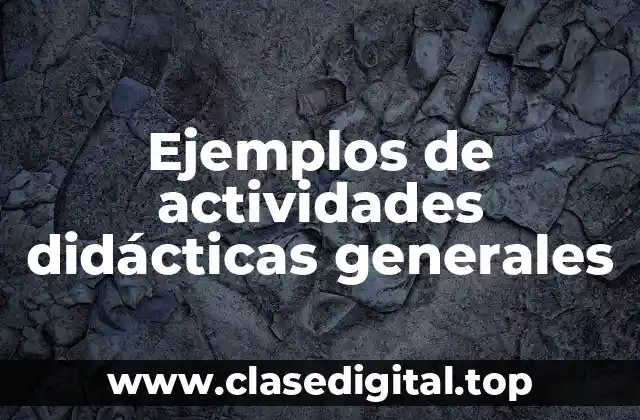 Ejemplos de actividades didácticas generales