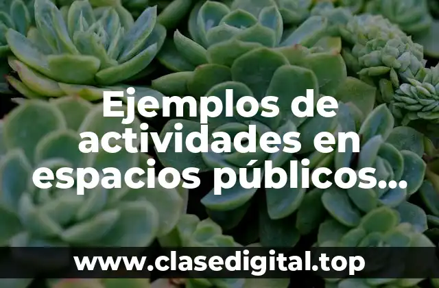 Ejemplos de actividades en espacios públicos durante el día