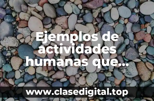 Ejemplos de actividades humanas que impactan en el medio ambiente