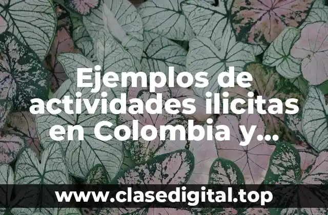 Ejemplos de actividades ilicitas en Colombia y Significado