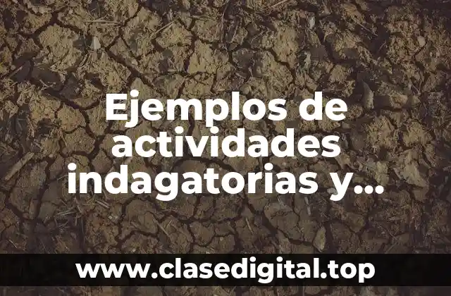 Ejemplos de actividades indagatorias y propositivas