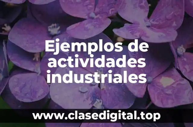 Ejemplos de actividades industriales