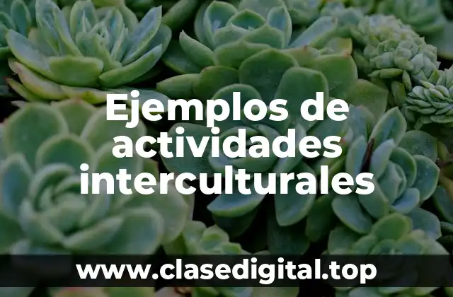 Ejemplos de actividades interculturales