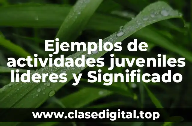 Ejemplos de actividades juveniles lideres
