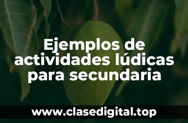 Ejemplos de actividades lúdicas