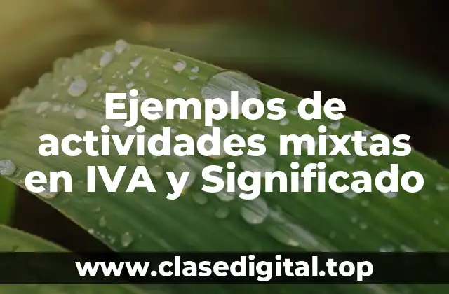 Ejemplos de actividades mixtas en IVA