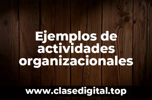 Ejemplos de actividades organizacionales