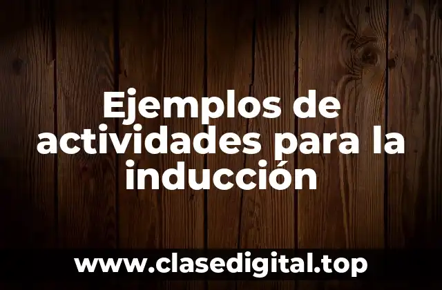 Ejemplos de actividades para la inducción