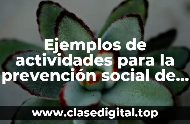 Ejemplos de actividades para la prevención social de la violencia y Significado