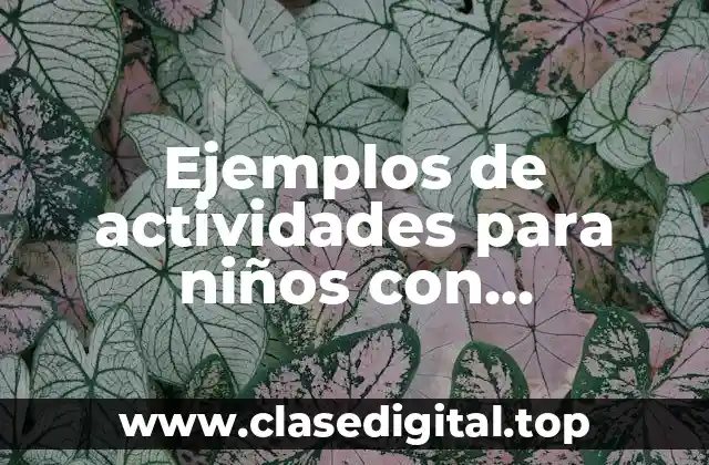 Ejemplos de actividades para niños con discapacidad intelectual