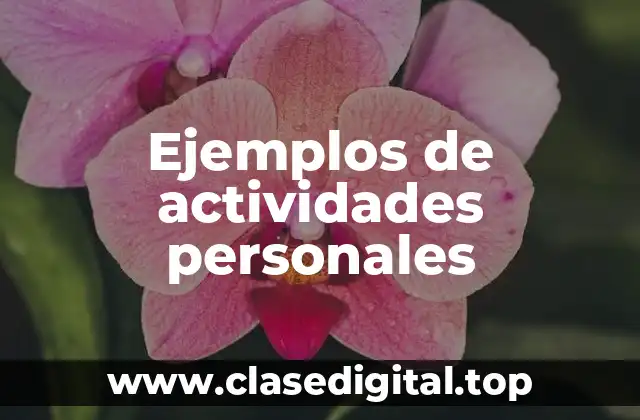 Ejemplos de actividades personales